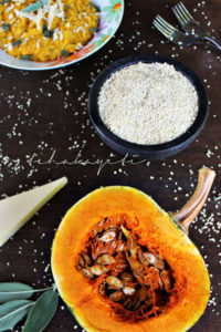 This risotto stlye pumpkin giraumon millet is easy to make and brings those grains to another level. Grab the recipe on the blog. | tchakayiti.com