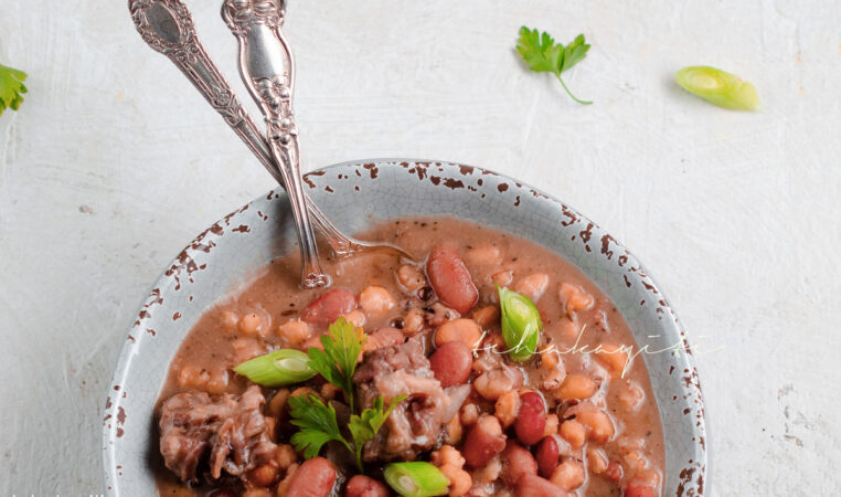 Tchaka is a traditional Haitian red beans and corn casserole enhanced with smoked salt-cured pork meat. | tchakayiti.com