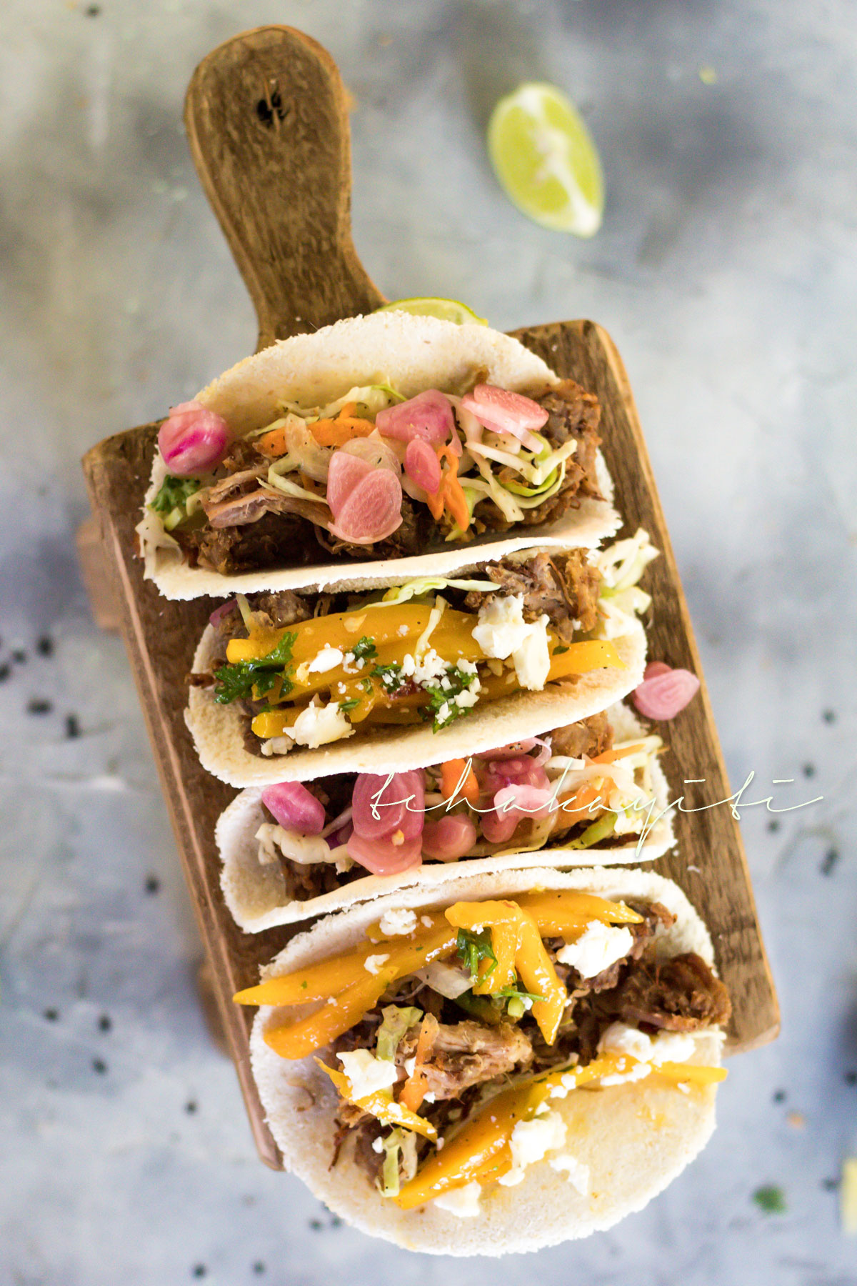 These tacos are made better with our spicy mango salsa. | tchakayiti.com