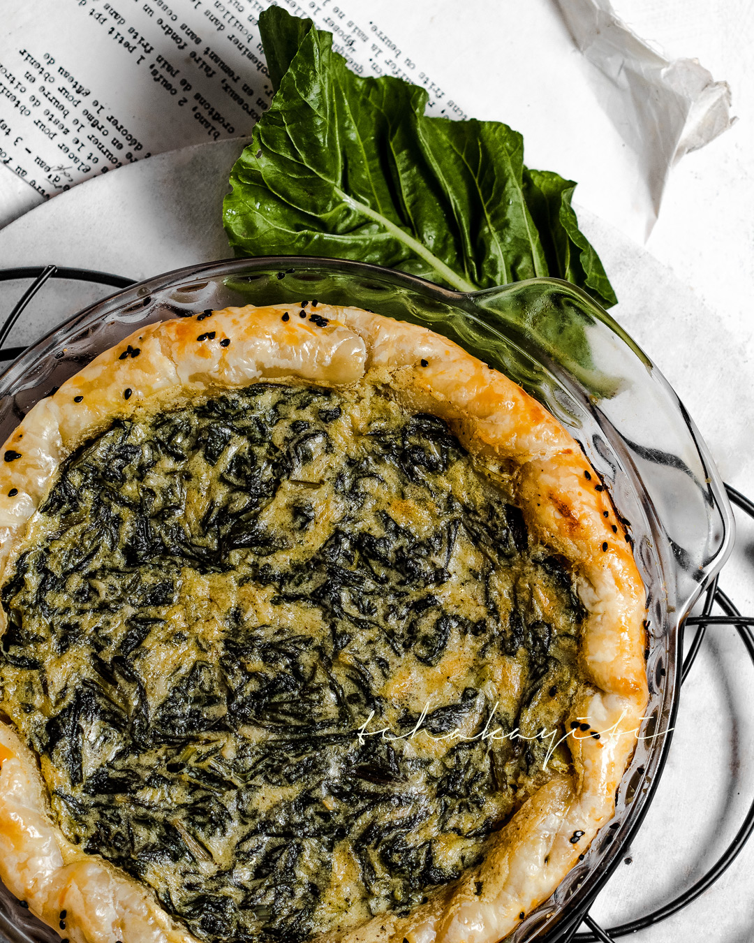 A light and airy spinach pie