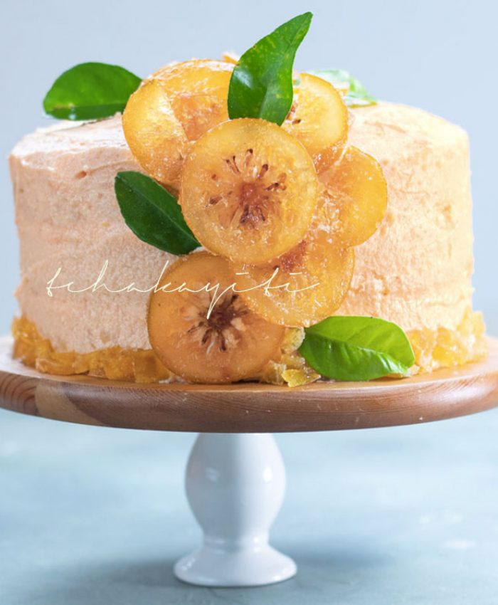 An orange cake with candied citrus, a birthday baking challenge